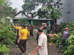 TNI-Polri Bantu Evakuasi Pohon Tumbang di Krian