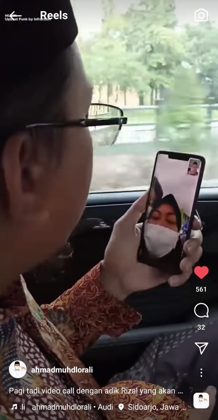 Bupati Sidoarjo Ahmad Muhdlor video call dengan Rizal dan orang tuanya sebelum menjalani operasi di RS. dr. Soetomo Surabaya. Senin, (21/2)