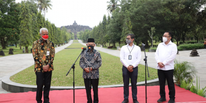 Wapres didampingi Ganjar Tinjau Borobudur Cek Kesiapan Objek Wisata Jelang Lebaran