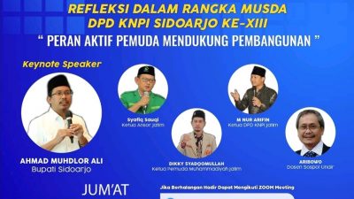 Gus Muhdlor Keynote Speaker di Musda DPD KNPI Sidoarjo ke-XIII