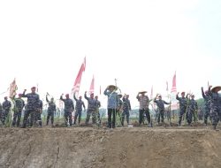 Bupati Sidoarjo Bersama Pasmar 2 Gedangan Tanam Pohon Sorgum dan Bibit Jagung Hibrida