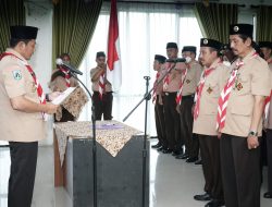 Ka Kwarcab Sidoarjo Lantik Mabiran dan Pengurus Kwartir Ranting Sukodono Masa Bhakti 2022-2025